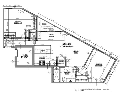 Floor plan for 2 beds, 1 bath, 953 sqft